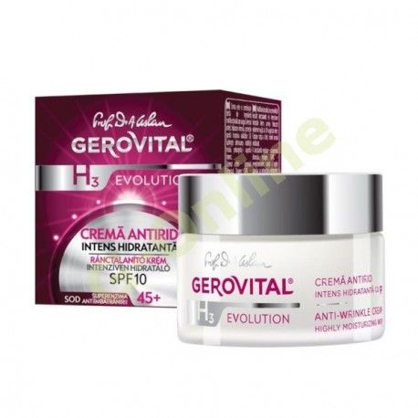 Gerovital Intenzíven hidratáló ránctalanító krém UV szűrővel SPF10 (45+) 50 ml